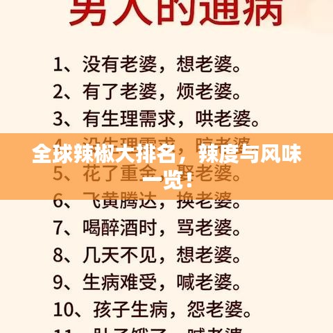 全球辣椒大排名，辣度與風(fēng)味一覽！