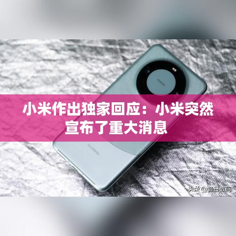 小米作出獨(dú)家回應(yīng)：小米突然宣布了重大消息 