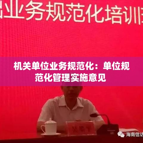 機(jī)關(guān)單位業(yè)務(wù)規(guī)范化：?jiǎn)挝灰?guī)范化管理實(shí)施意見(jiàn) 