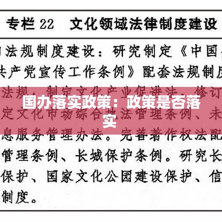 國辦落實政策：政策是否落實 