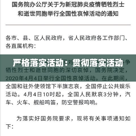 嚴(yán)格落實活動：貫徹落實活動 