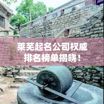 萊蕪起名公司權威排名榜單揭曉！