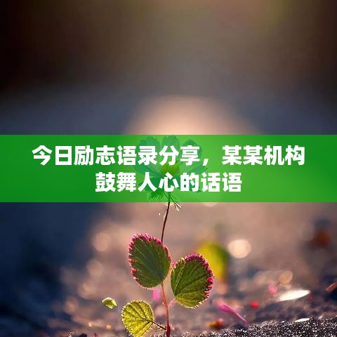 今日勵(lì)志語(yǔ)錄分享，某某機(jī)構(gòu)鼓舞人心的話語(yǔ)