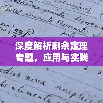 深度解析剩余定理專題，應(yīng)用與實(shí)踐探討