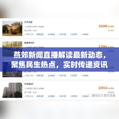 燕郊新聞直播解讀最新動態(tài)，聚焦民生熱點，實時傳遞資訊情報